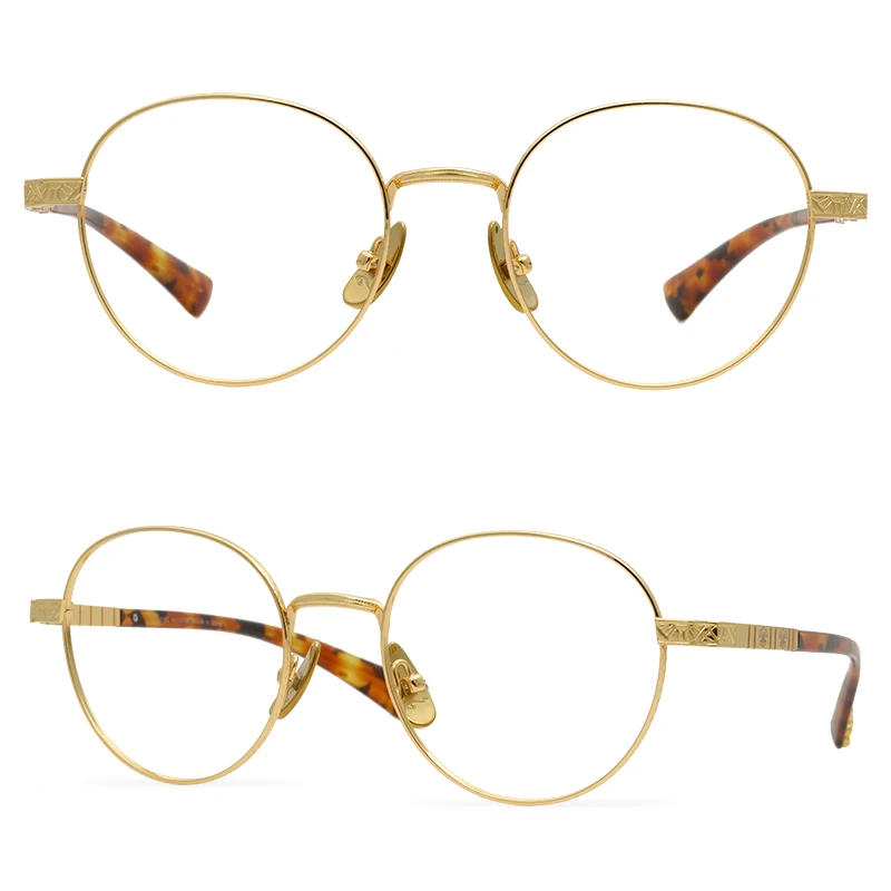 

Очки с круглыми линзами из чистого титана в стиле ретро