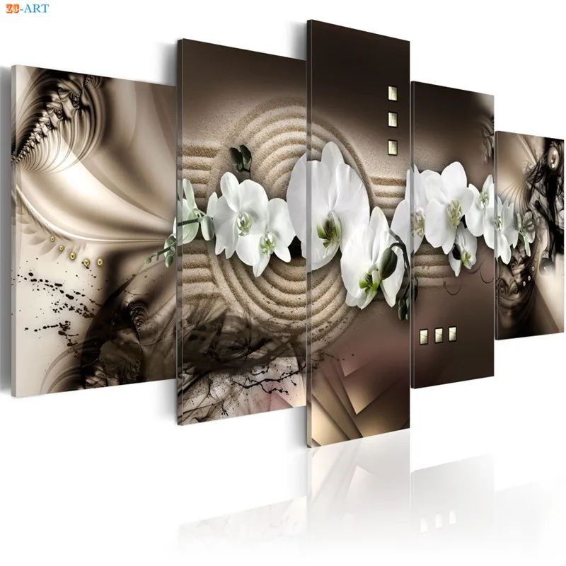 Цветные цветы искусство фотопанель 5 Настенная картина на холсте свадебное