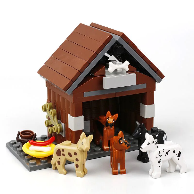 Фигурки животных зоопарк дом MOC аксессуары полиция собака домики для домашних