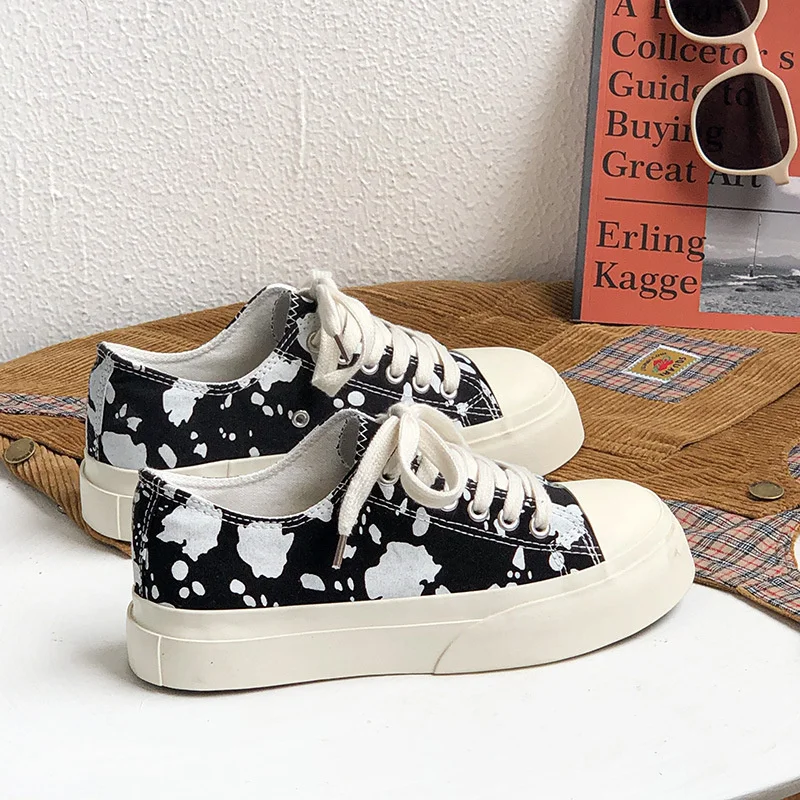 

Big Toe Canvas Shoes Women Korean Popular Street Students Casual Shoes All-match Thick-soled Board Shoes Sneakers Women