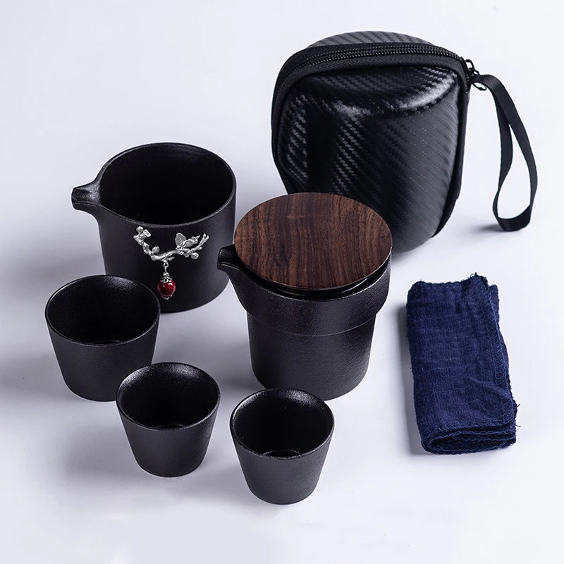 Китайский дорожный керамический портативный чайник фарфоровые чайные чашки Gaiwan