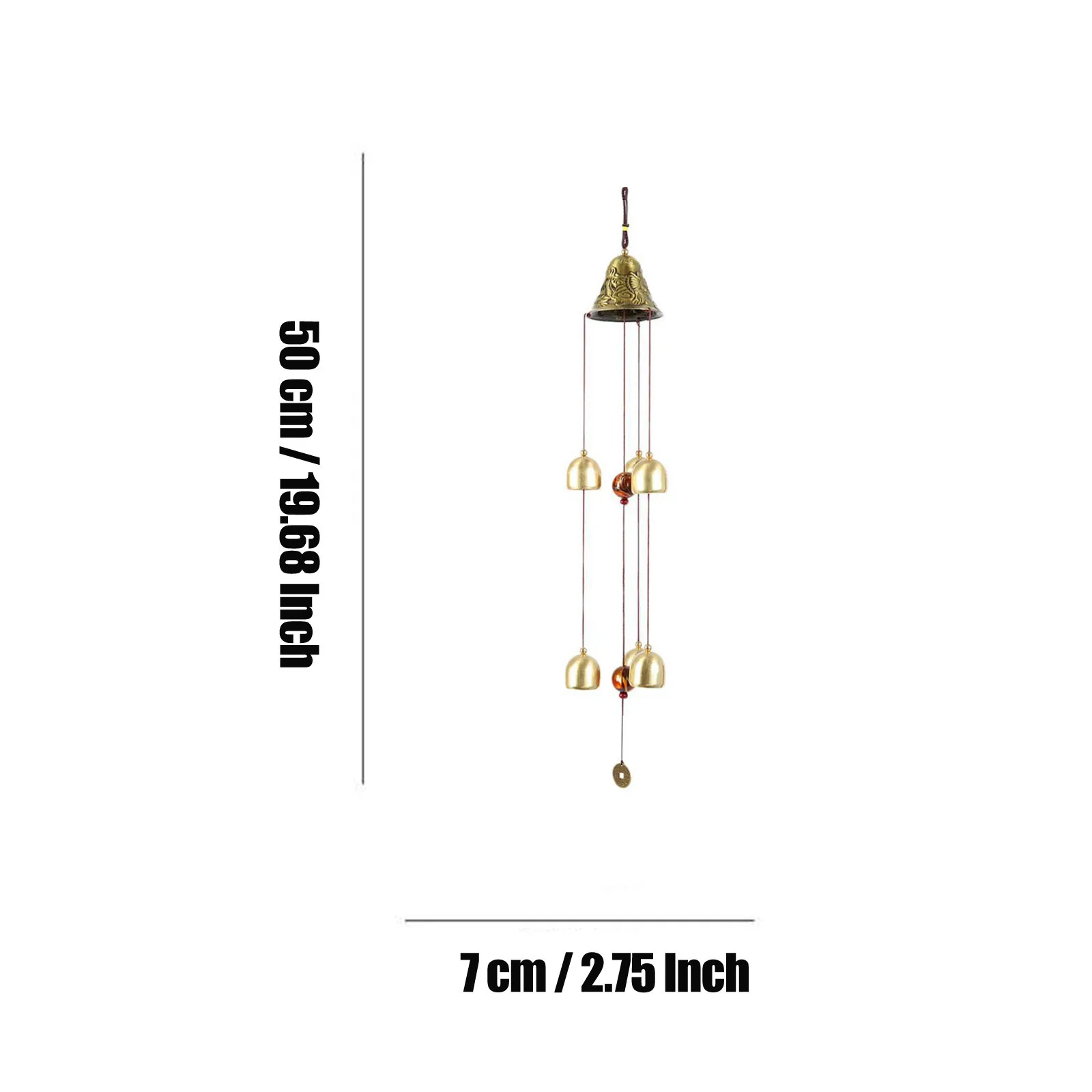 

Garden Metal Pipe Wind Chime Pendant Retro Style Brass Bell Wind Chime Corridor Door Wall Hanging Decor Campanas De Viento#H