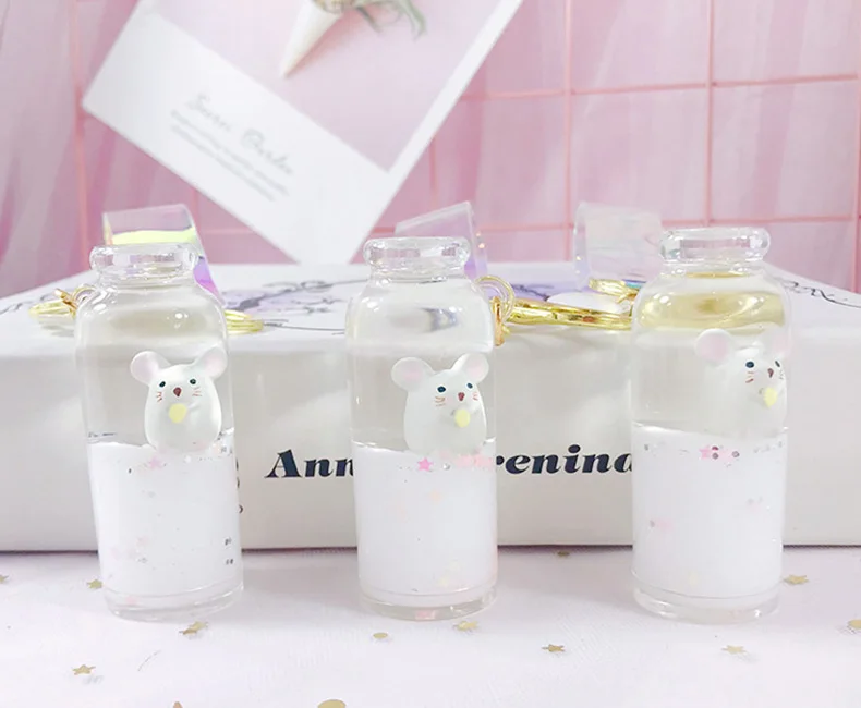 Движущийся зыбучий песок брелок милый плавающий брелок для ключей Мышь Крыса брелки креативный мешок ювелирный брелок для ключей Автомобильный кулон брелок