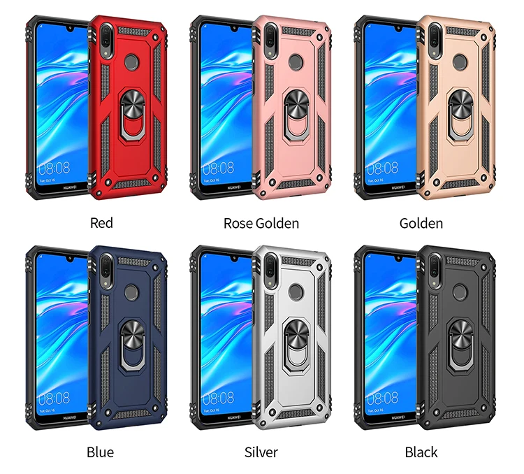 Для huawei Honor 8A роскошный противоударный чехол держатель стенд с металлическим кольцом Чехол Мягкий бампер гибрид чехол для huawei Honor 8a capa