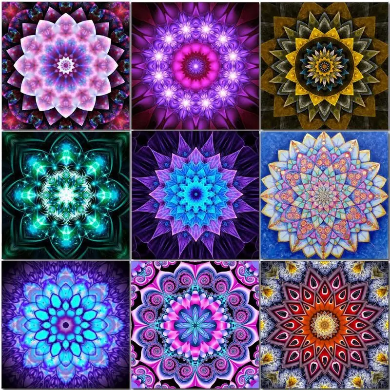 

CHENISTORY Diy Mandala Painting By Numbers Flowers Kits HandPainted Picture Art Pictures By Number Drawing On Canvas Gift Home