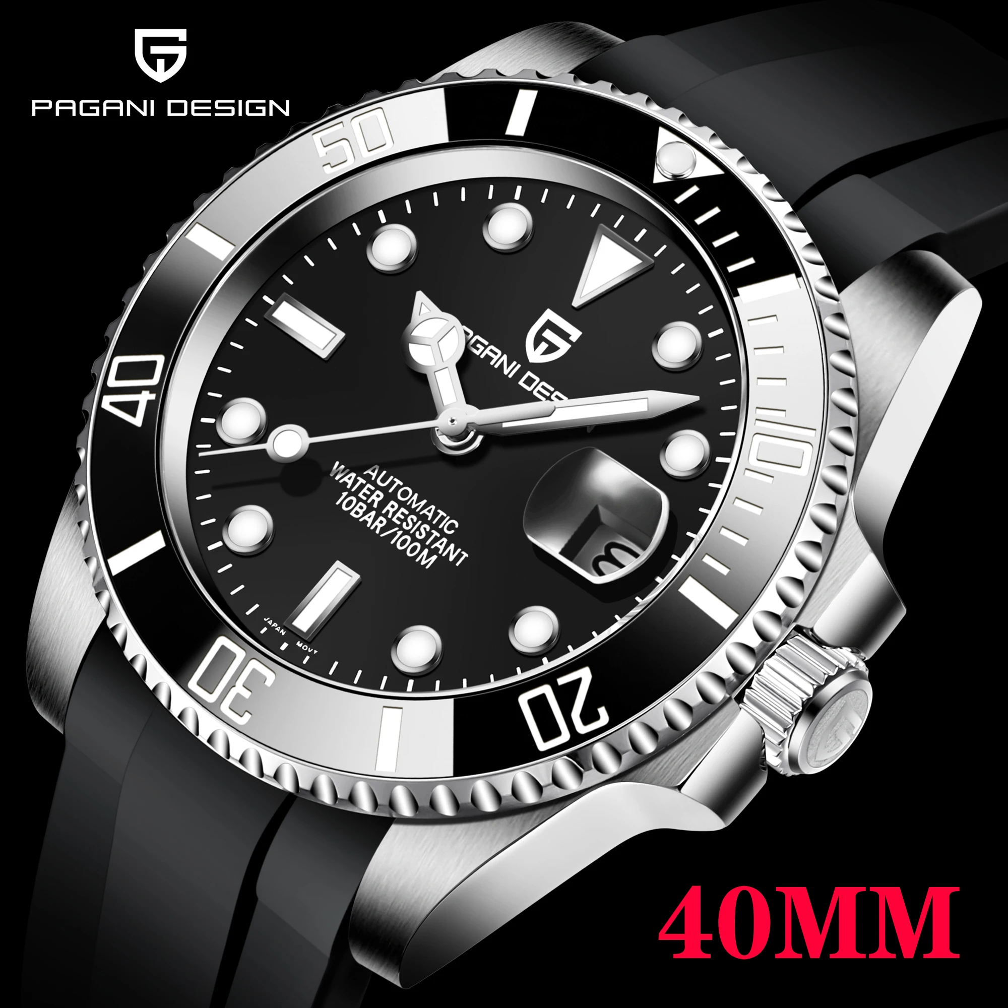 Часы наручные PAGANI Мужские автоматические брендовые механические Роскошные