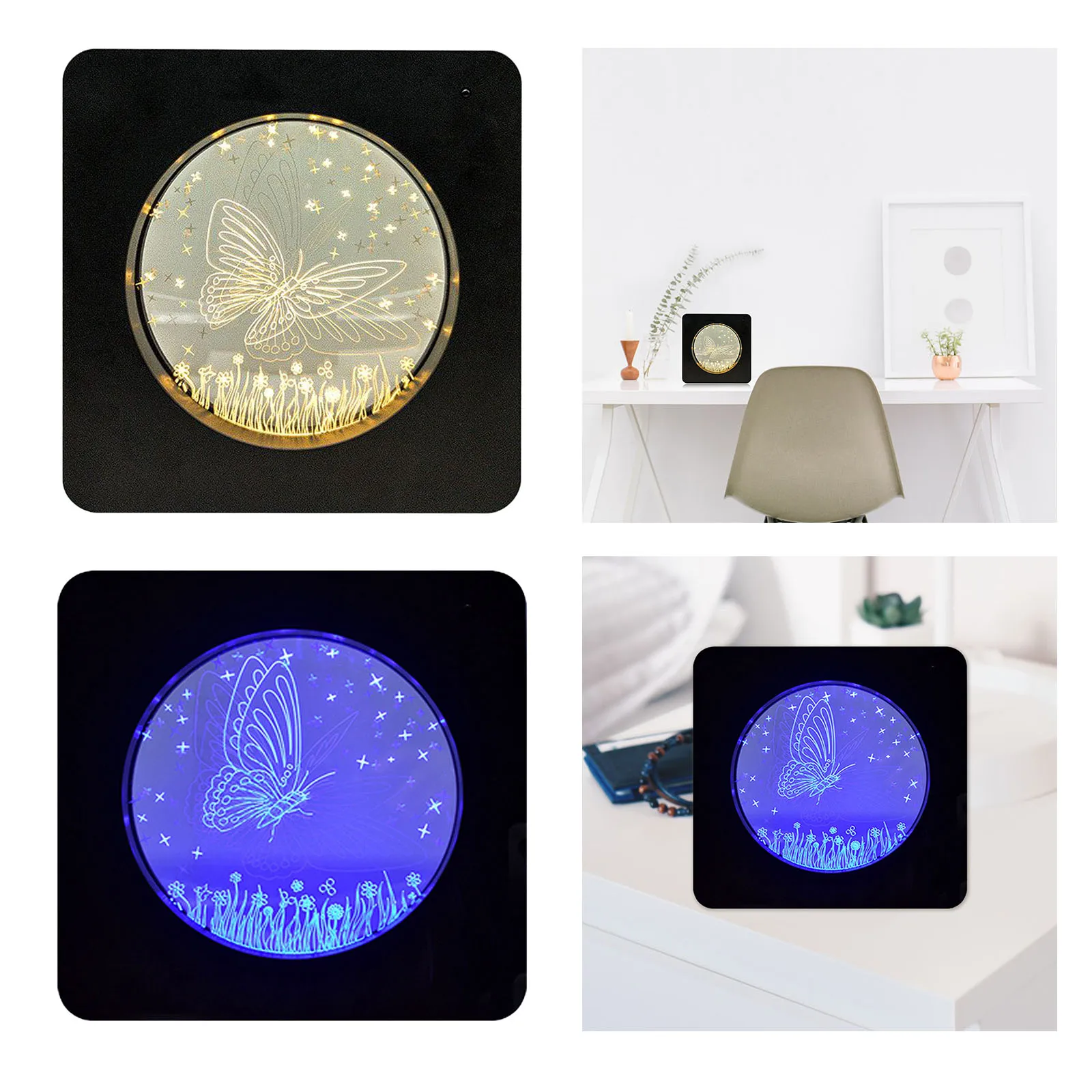 

Butterfly Night Light Atmosphere Table Lamp Desk Lights USB Home Decoration