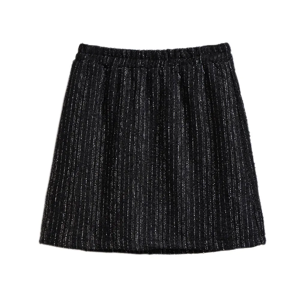 

New autumn winter plus size skirt for women large casual loose elastic waist woolen thick short skirts black 4XL 5XL 6XL 7XL