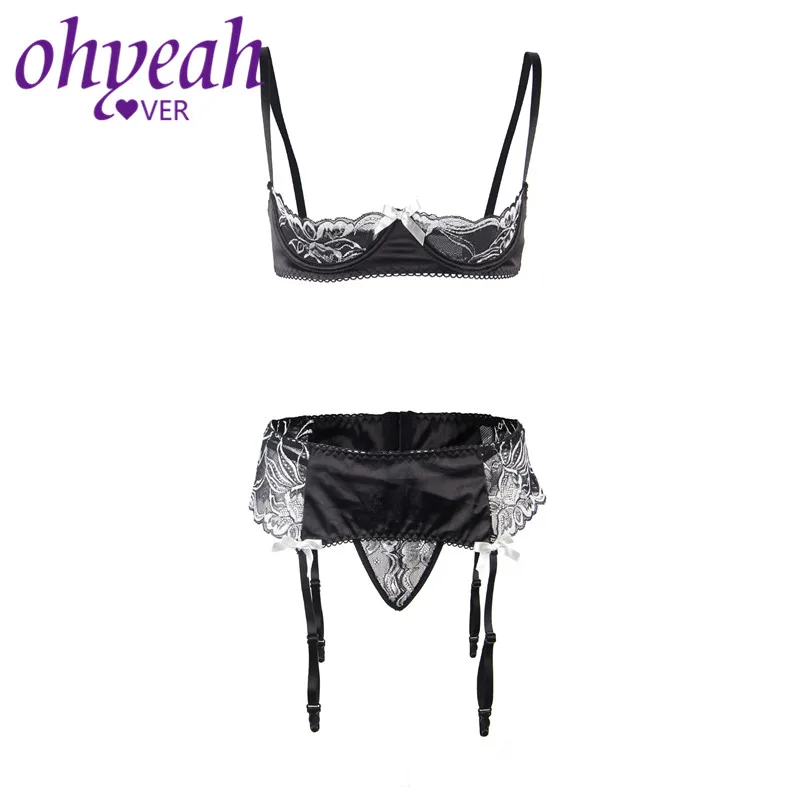 Сексуальное нижнее белье Ohyeahlover с открытым бюстом комплект бюстгальтером