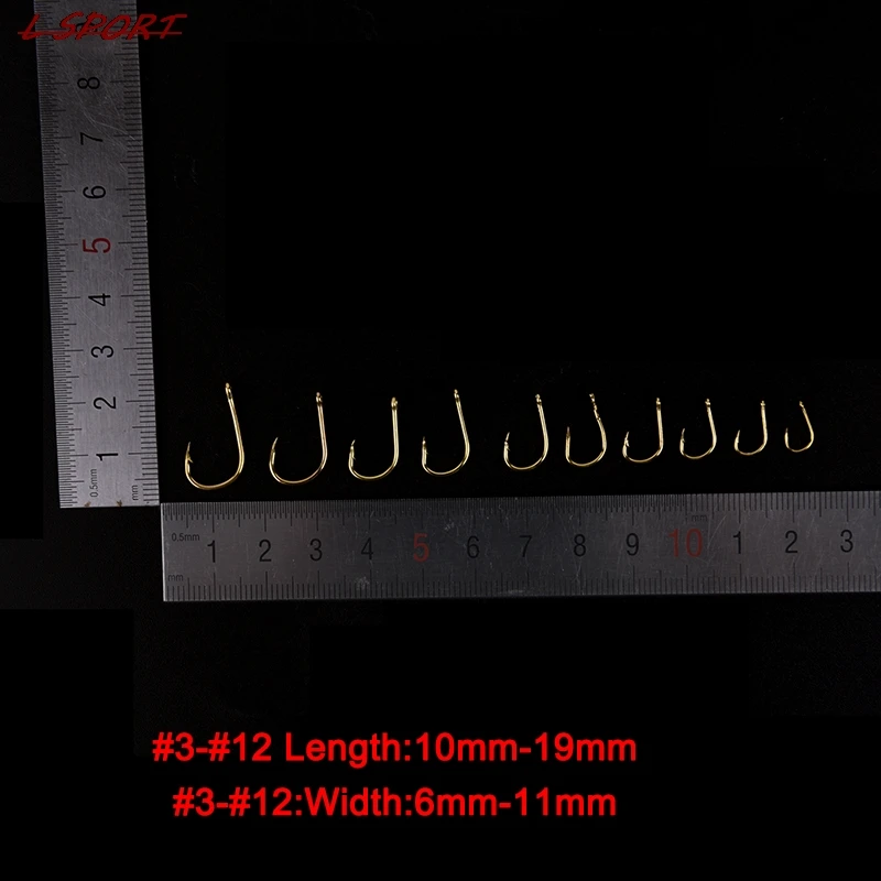 

500Pcs #3-#12size Fishing Hooks Freshwater Fishing Hooks Carp Fishhooks Barbed Hooks Kit Jigging Bait Carp Fishing Hook With Box