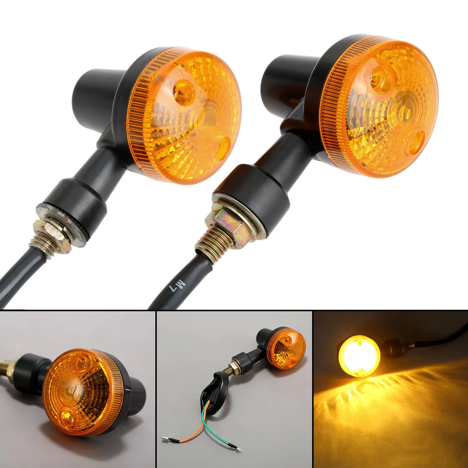 

2PCS Motorcycle Turn Signal Indicator Lights Lamp Amber Light 12V Universal Blinkers Flashers For Honda Yamaha KTM ABS Plastic