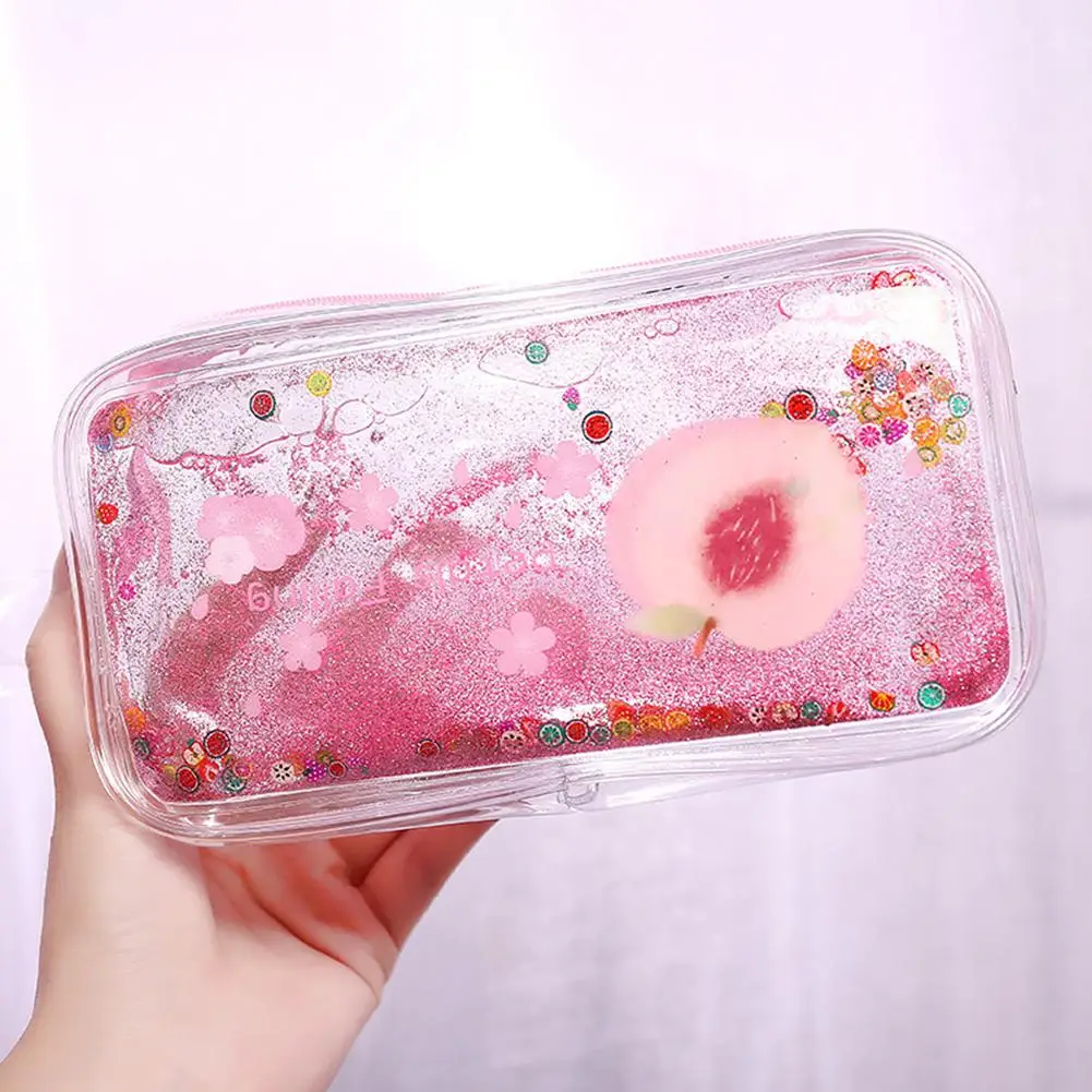 

For Avocado Transparent Pencil Case Cartoon Peach Large Capacity Pencil Case
