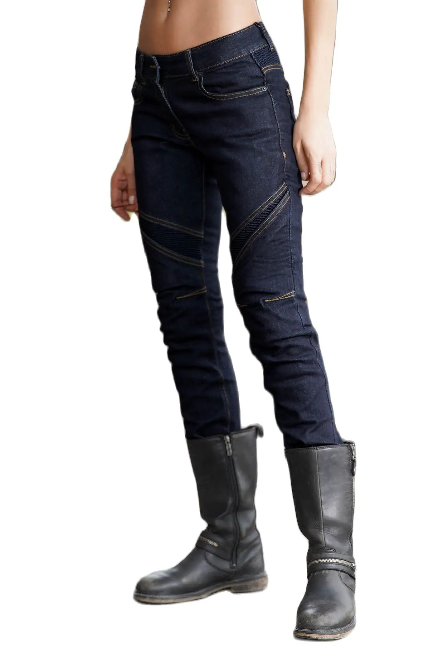 Классические синие облегающие Женские мотоциклетные джинсы Harley брюки для езды