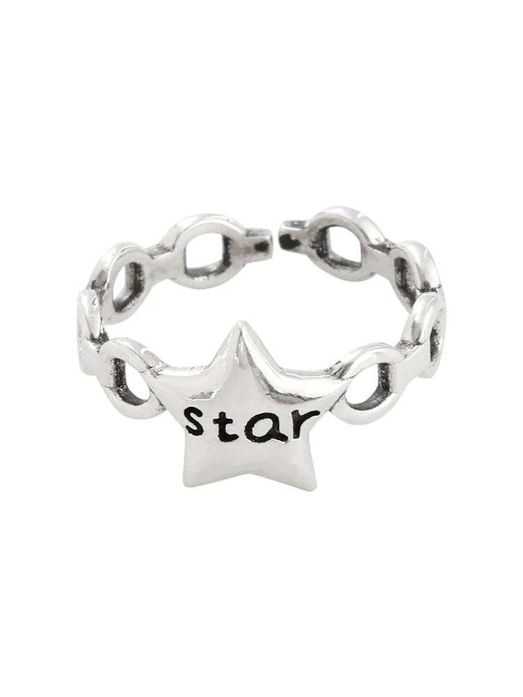 

[Miss Z] Vintage Ring Female Ins Fashion Personal Influencer Index Finger Ring Female Special-Interest Design Sterling Silver