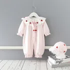 Комбинезон детский, для девочек, хлопок, вышивка, От 0 до 2 лет