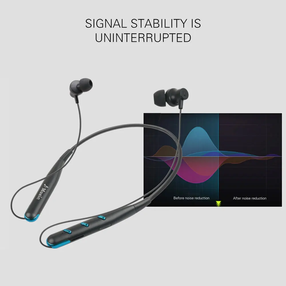 NEW NBluetooth Earphone Sports Neck Bluetooth Headset 5.0 Bass Waterproof Headphone Built-in Mic Support TF Card | Электроника