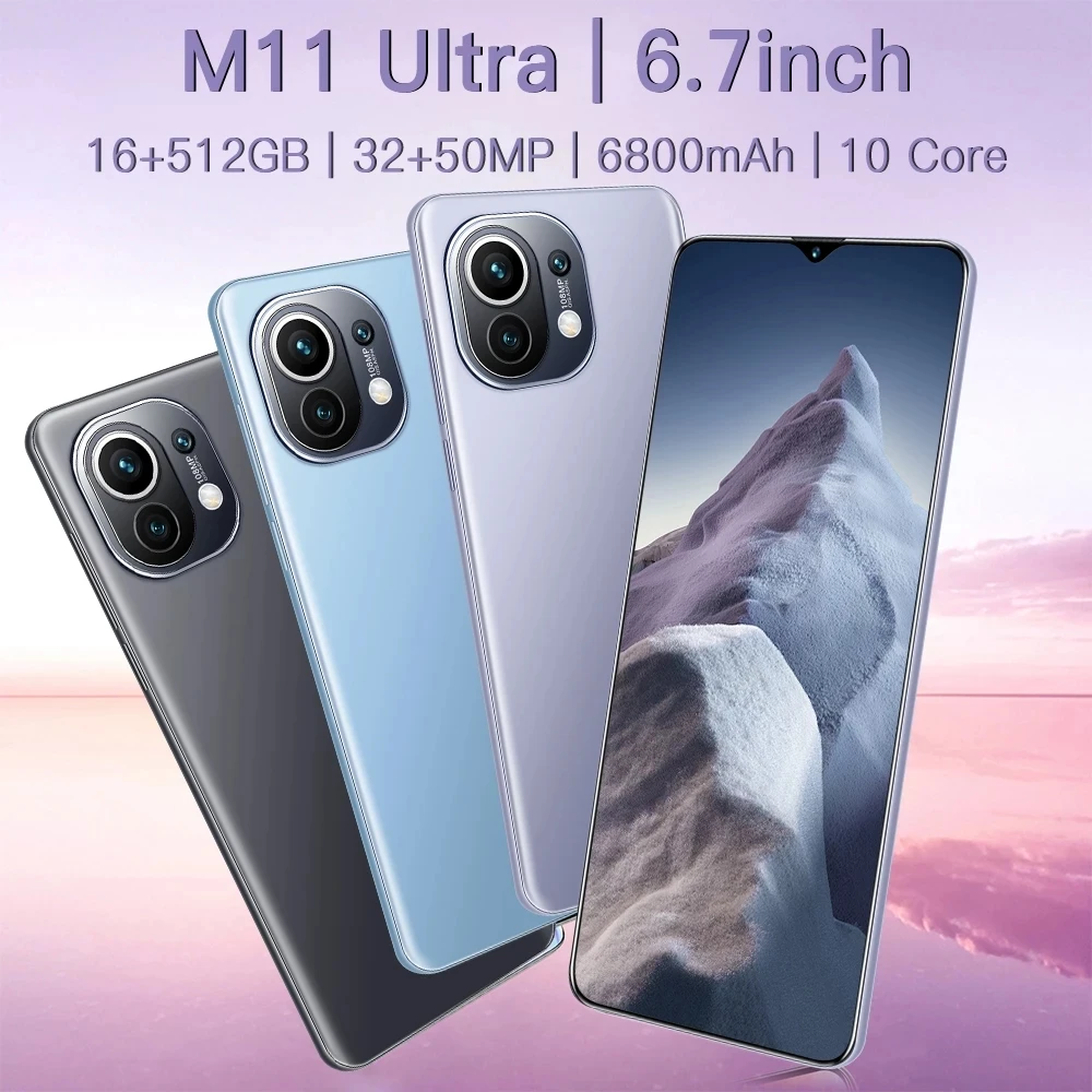 

Global Version New Xiao M11 Ultra 5G Cell Phone 16+512GB Andriod11 6800mAh Big Battery 32+50MP Qualcomm888 Face ID Smartphones