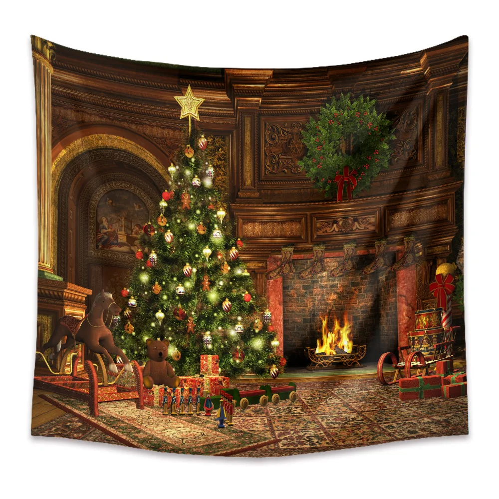 

Christmas Tapestry Poster Blanket Tapestries Home Classroom Party Flag Wall Hanging Art Decorative Home Decor XF1047-20