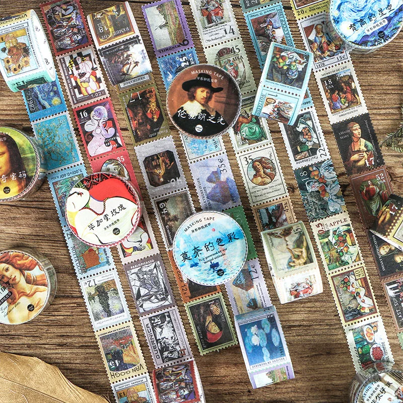 Винтажная серия штампов Ван Гог монет декоративная клейкая лента маскирующая