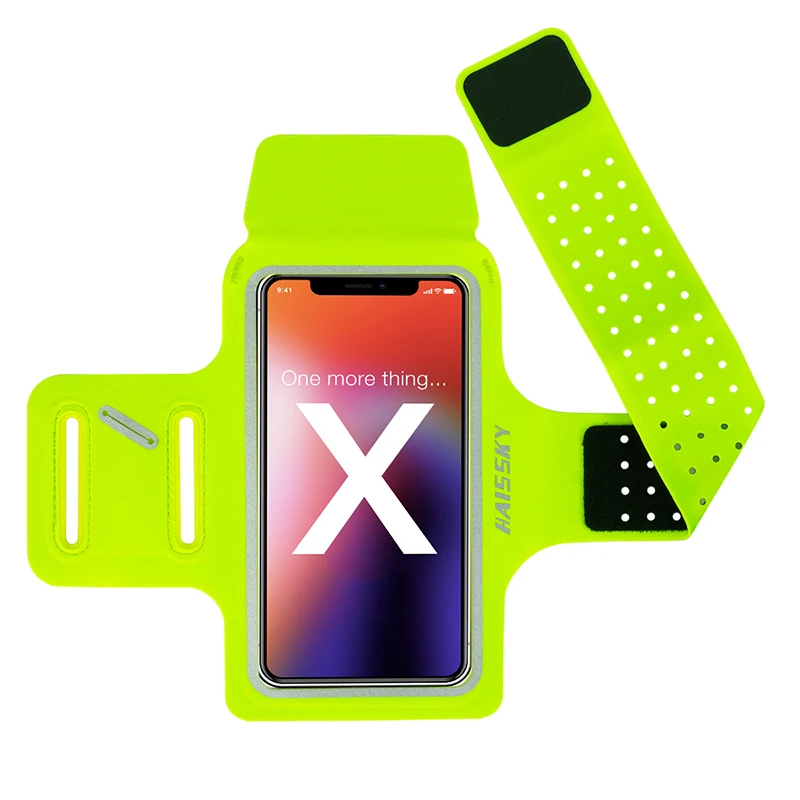 Green Haissky водонепроницаемый спортивный нарукавник для iPhone 11 11 Pro Max X 6 7 8 Plus 6,7 дюймов Универсальный нарукавный чехол для samsung S10 A70 A50 - Цвет: Green