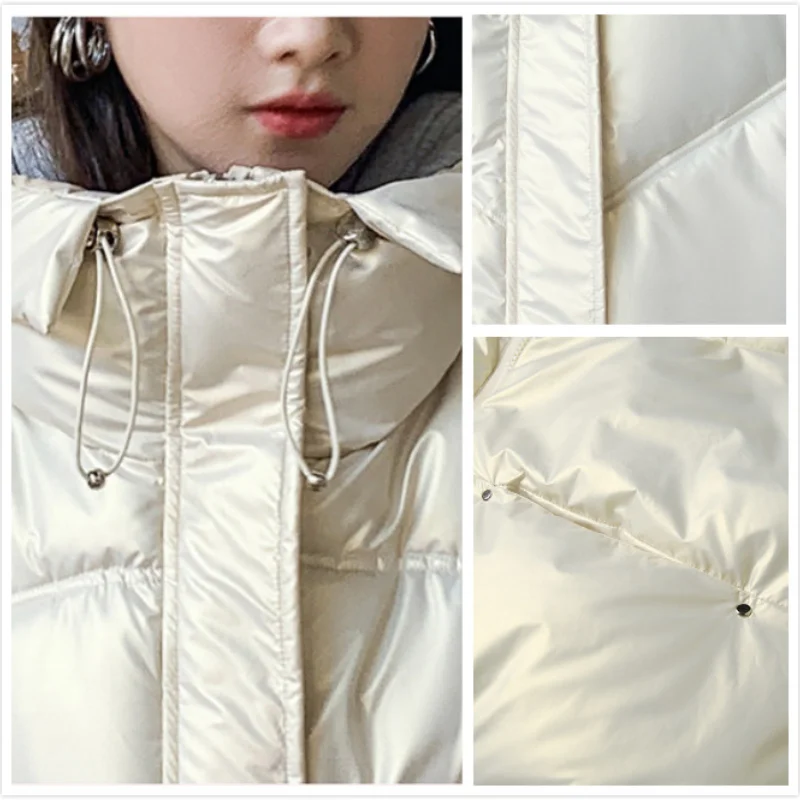 

FORERUN Veste Sans Manche Femme Solid Oversized Vest Shiny Waterproof Cotton Padded Sleeveless Jacket for Women Winter Gilet