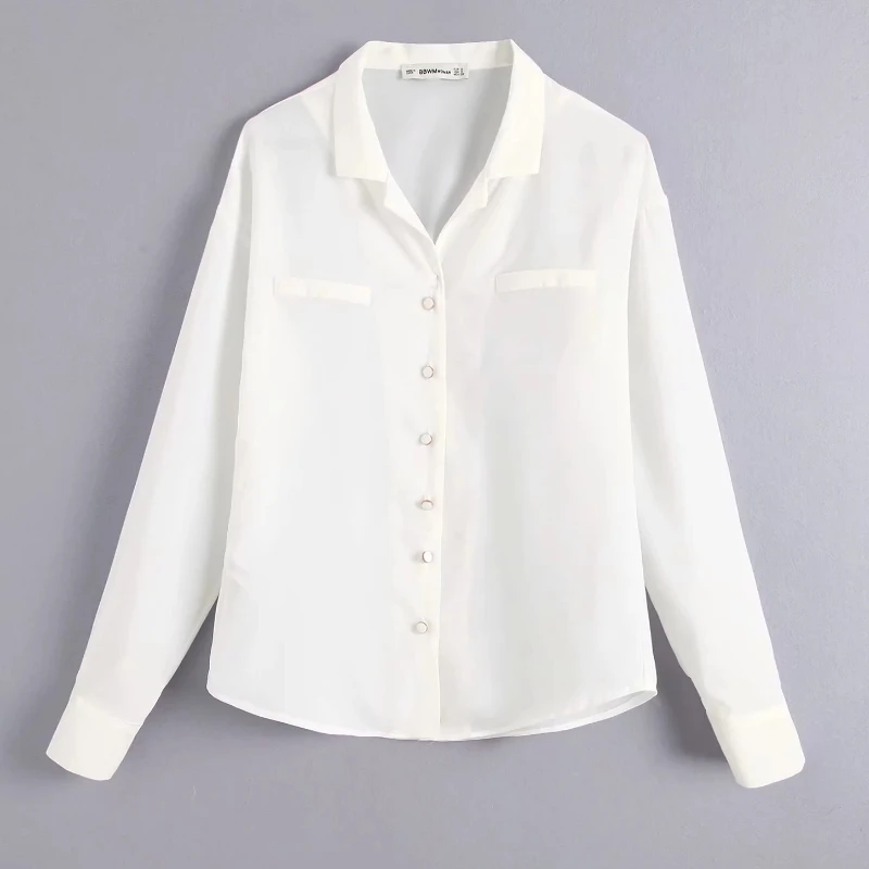 Новые осенние женские повседневные белые блузки шикарная деловая Офисная