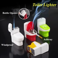 new windproof butane turbo lighter multifunctional toilet shape with ashtray bottle opener windproof lighter interesting gadgets