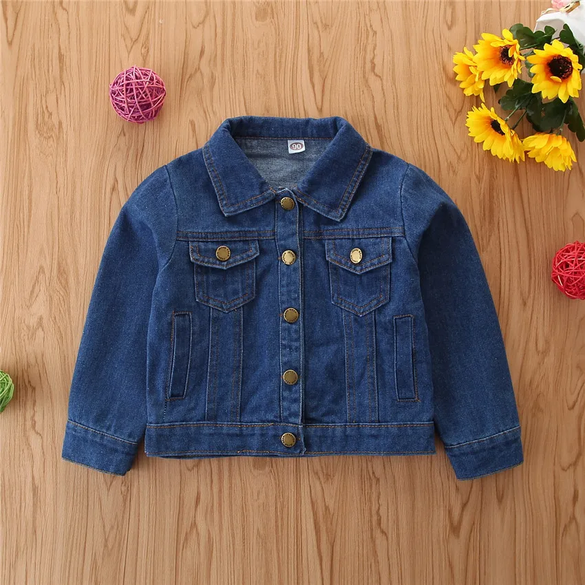 kids denim jacket boys and girls coat children jeans blue color | Детская одежда и обувь