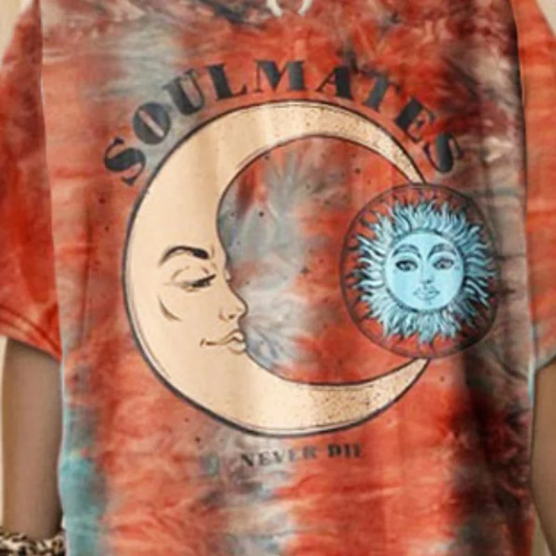 

Tie Dye Tshirt Streetwear Loose 2020 Summer T Shirt Women Harajuku Punk Short Sleeves Print Tops Tee Hip Hop Loose Tshirt Girls
