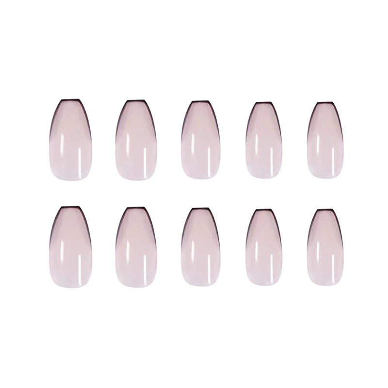 

24pcs French Trapezoid Wear Long Paragraph Fashion Manicure Patch False Nails Save Time Wearable Nail Patch CIN6 899