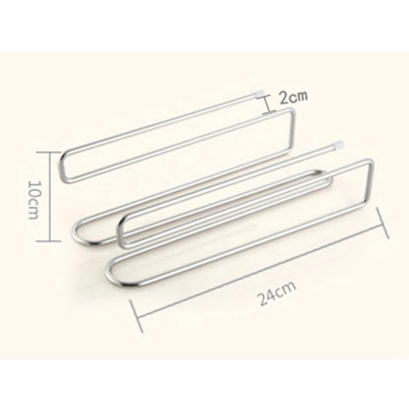 

Stainless Steel Wine Glass Hanger Under Cupboard Cup Holder Cabinet Hanging Drainer Double Row Hooks Hold