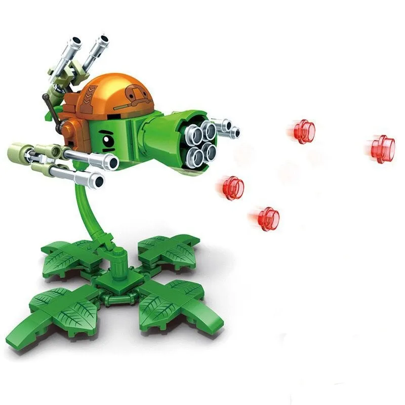 

2021 New PVC Plants Vs Zombies Mecha Blocks Building Crazy Backyard Zombie Attack Set Model Brick Toys For Children
