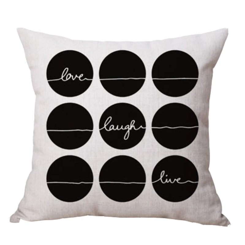 Геометрический горошек слова цитаты подушка Чехлы хлопковый льняной диванная