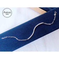 aazuo real 18k solid white gold real diamonds 0 50ct fairy tannis line bracelet for woman upscale trendy engagement party au750