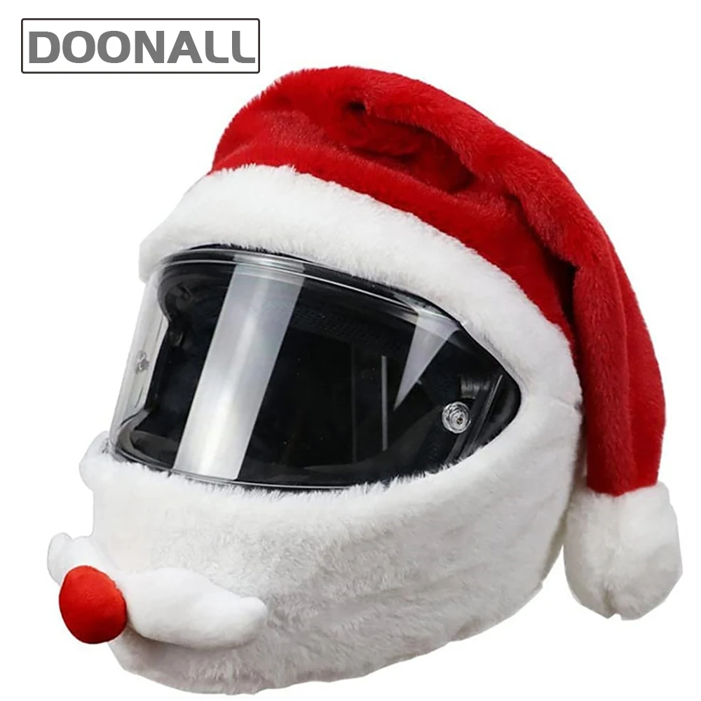 

Motorcycle Helmet Cover Hat Christmas Cap for Motorcycle Helmet, Santa Claus Motorbike Funny Rides Outdoor Gift (Without Helmet)