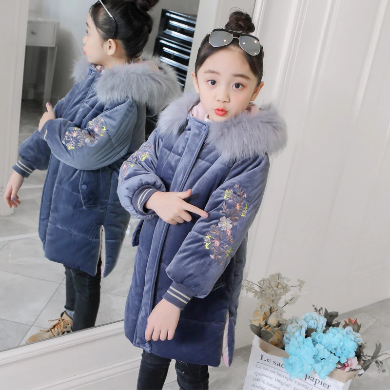 Коллекция 2019 года одежда для девочек зимняя куртка утепленное пальто Детская