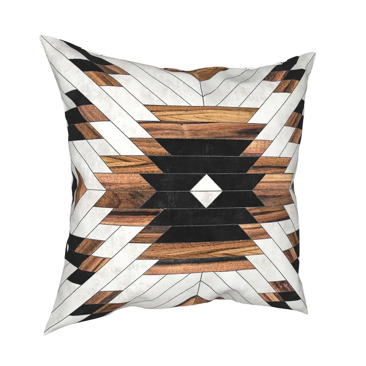 Городской с этническим рисунком бетона и дерева накидка для подушки