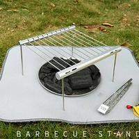 portable bbq bracket stainless steel tube folding bbq grill mini pocket barbecue rack bbq accessories for home outdoor tool