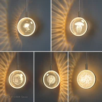 nordic crystal globe jellyfish rose gold circle led pendant lights for bedroom kitchen hanging lamp dining indoor decor fixtures