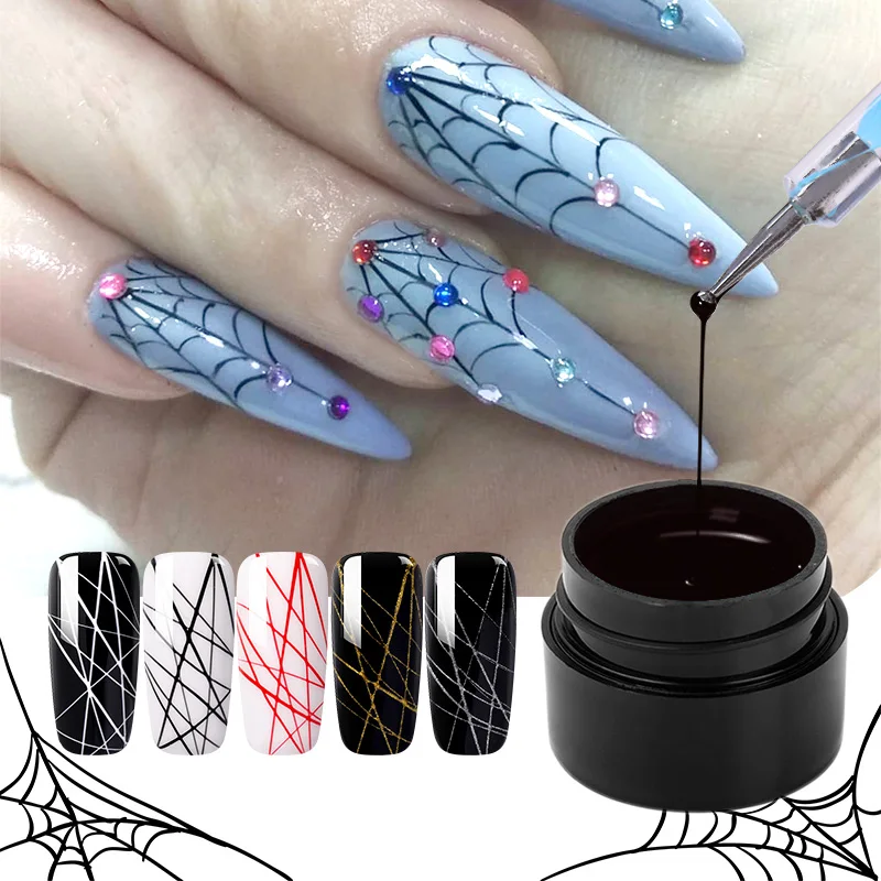 1 коробка MAD DOLL Spider UV Гель-лак эластичный гель для рисования ногтей фиолетовый