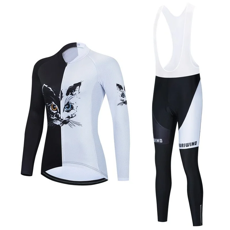 

Long Sleeve Cycling Jersey Suit Spring and Autumn Thin Moisture Absorbing Cycling Suit Set Women