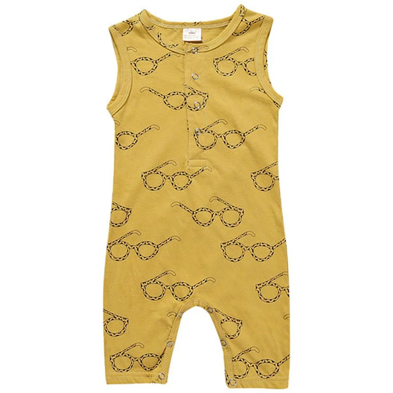 Summer New Toddler Boys Clothes Sleeveless Long Romper Pattern Print Jumpsuit Playsuit Sunsuit Baby Newborn Casual Kids |