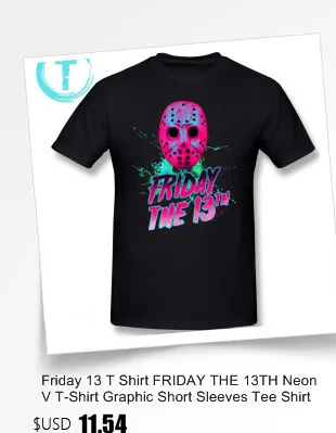 Friday 13, футболка, FRIDAY THE 13TH Neon V, футболка с графическим принтом, футболка с короткими рукавами, Мужская забавная Базовая хлопковая футболка, плюс размер