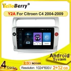 Автомагнитола YelloBerry, 2 + 32 ГБ, Android 9,1, для Citroen C4 C-Triumph C-четыре 2004-2009, dvd-плеер, автомобильные аксессуары, мультимедиа