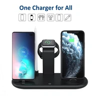 new products 7 in 1 wireless charging dock stand station mobile phone 10w wirelesse charger with free quick charge power adapter