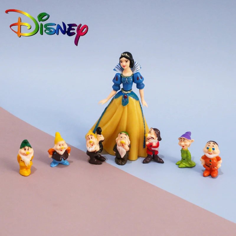 Игрушки Disney ПВХ Белоснежка и семь гномов кукла сцена торт выпечка десерт