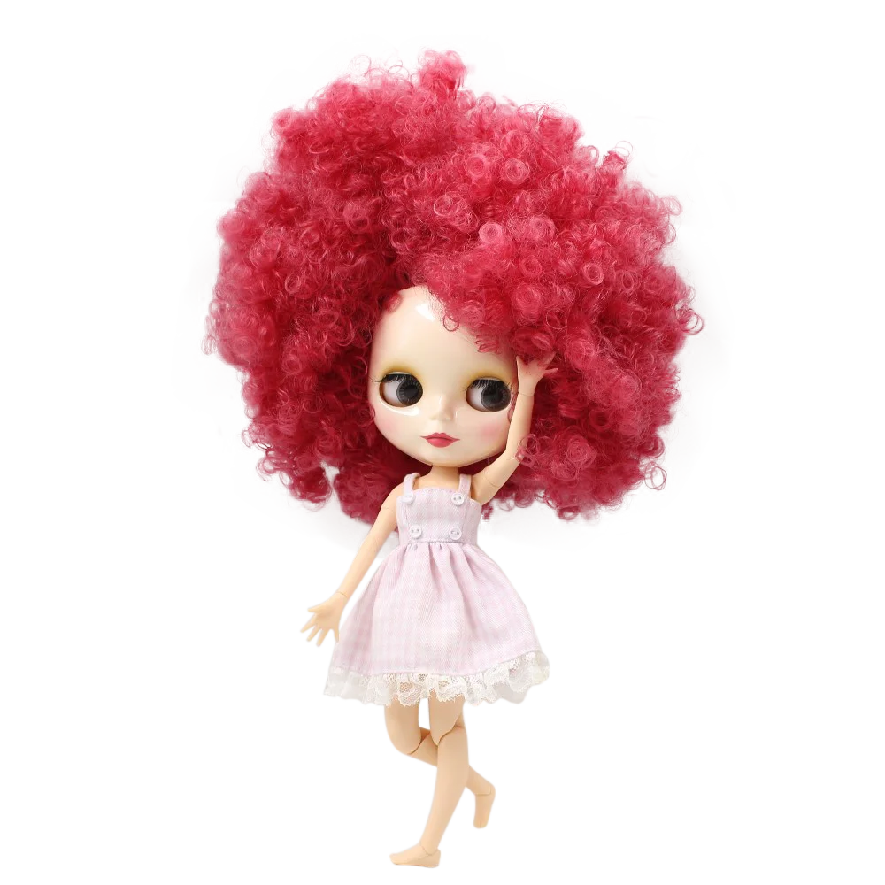 Ледяной DBS Blyth кукольные 1/6 bjd шарнирное тело афро волос Розовый Вьющиеся Волосы