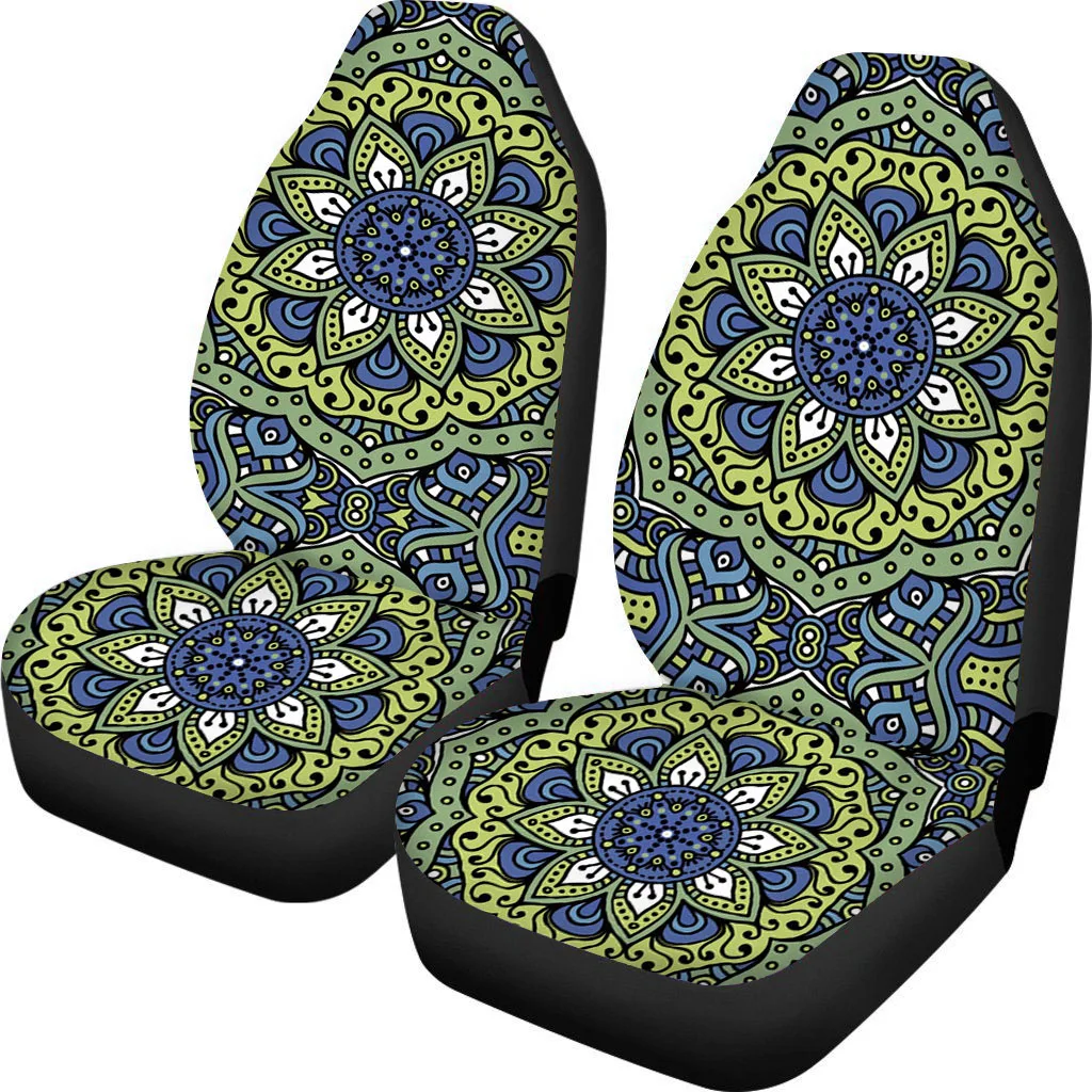 

HUGSIDEA Front Auto Seat Cover Fashion Mandala Style Durable Car Accessories Protector Floral Truck SUV Vans Case Comfortable