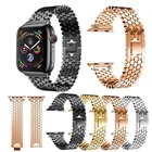Браслет для Apple Watch 1 2 3 4 5 6 SE, браслет из нержавеющей стали с узором рыбьей чешуи для Apple Watch, ремешок с Сотами для iWatch 42 мм 38 мм 40 мм 44 мм