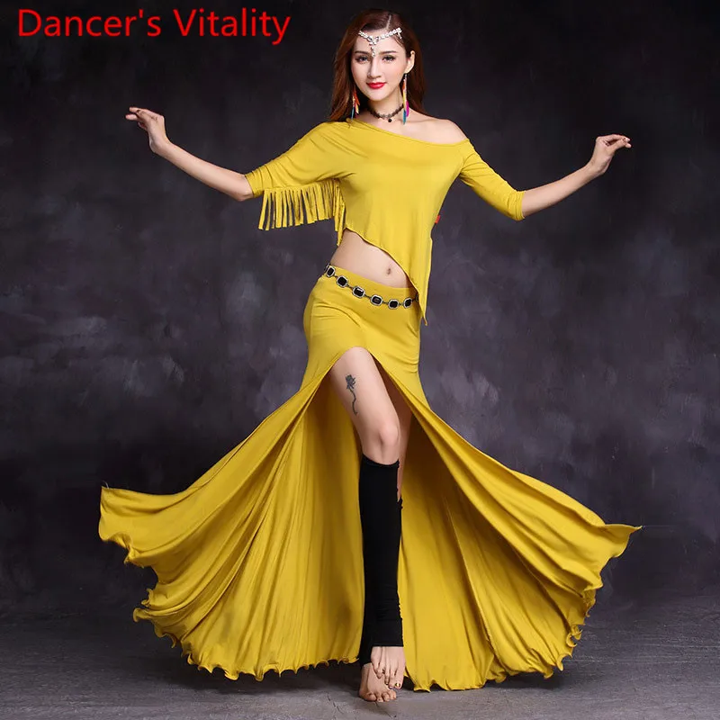 Женский костюм для танца живота длинная юбка из модала с разрезом восточных